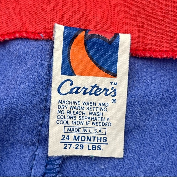 Vintage Carters Purple Corduroy Baby Overalls Jumpsuit Age 24 Mos Made in USA - Picture 5 of 5